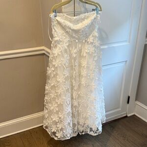 Showpo White Floral A-Line Skirt